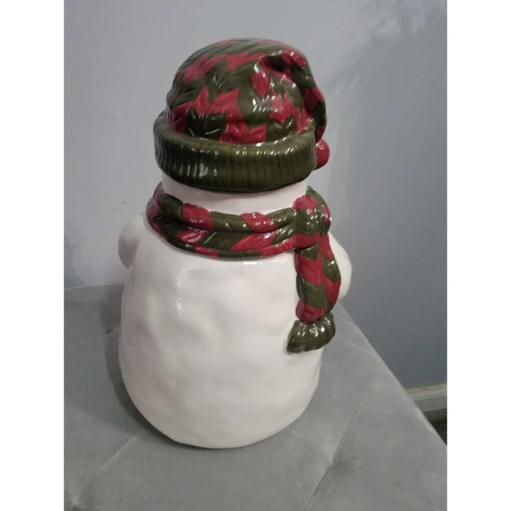 American Greetings Carlton‎ Cards Berry Merry Christmas Snowman Cookie Jar Farm